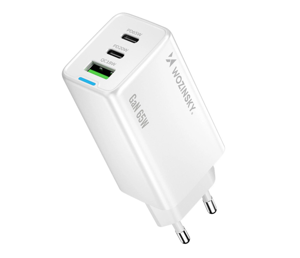Wozinsky Ładowarka GaN 65W z portami USB 2xUSB-C z kabelm C-C 65W - 1487890 - zdjęcie 2